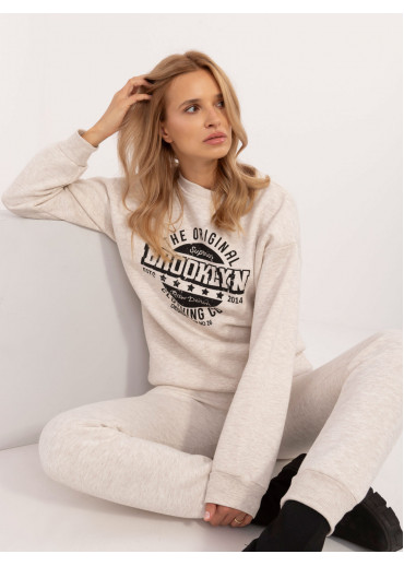 Béžovo hnedá dámska mikina