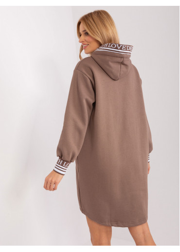 Hnedá mikinová tunika