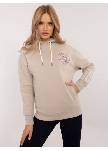 Béžovo hnedá mikina s kapucňou