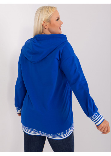 Kobaltovo modrá mikina s kapucňou