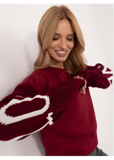 Bordovo červený dámsky sveter