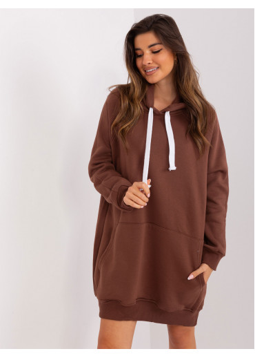 Hnedá predĺžená mikina