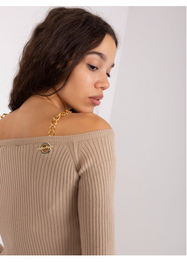 Béžovo hnedý pulóver