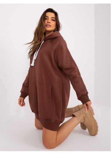 Hnedá predĺžená mikina