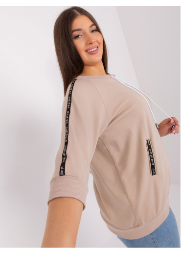 Béžovo hnedé tričko s 3/4 rukávom
