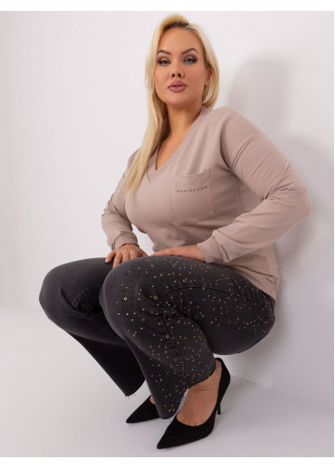 Béžovo hnedé tričko s dlhým rukávom