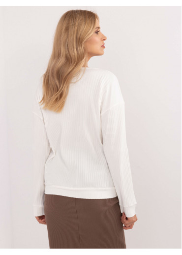 Smotanovo biele dámske tričko s dlhým rukávom