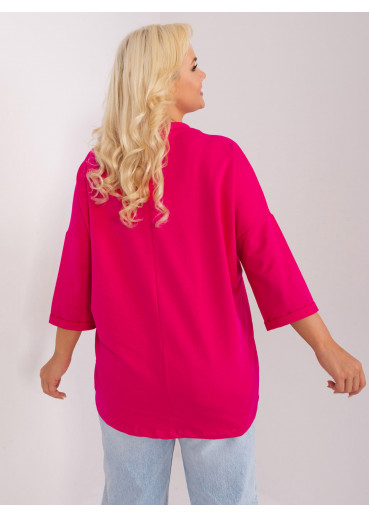 Fuchsiovo ružové tričko s 3/4 rukávom