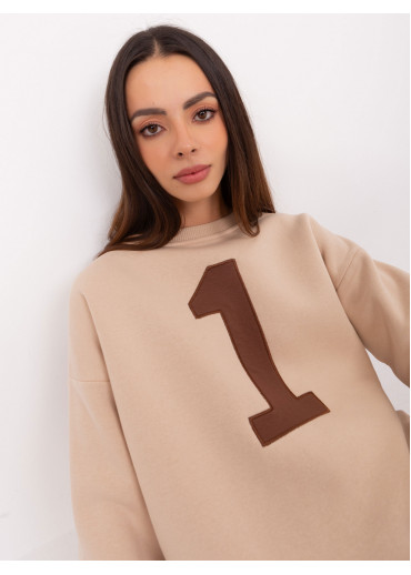 Béžovo hnedá basic mikina