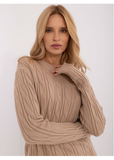 Hnedý dámsky predĺžený sveter