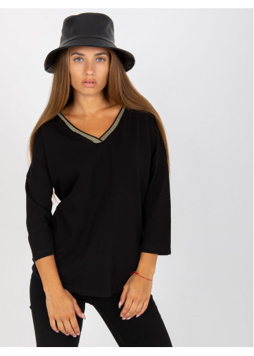 Čierne tričko s 3/4 rukávom