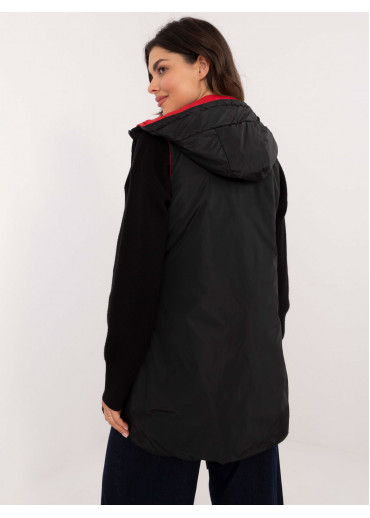 Červená obojstranná dlhá vesta