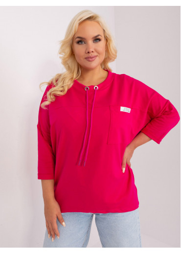 Fuchsiovo ružové tričko s 3/4 rukávom
