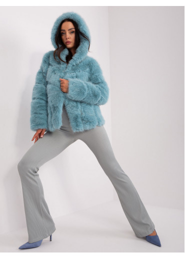 Mätovo zelená kožušinová bunda