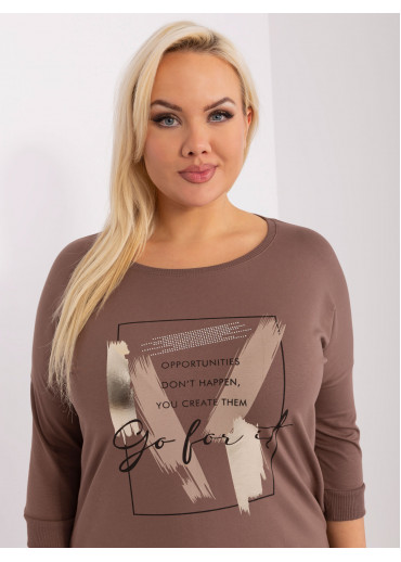 Hnedé tričko s potlačou