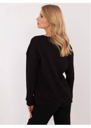 Čierne dámske tričko s dlhým rukávom