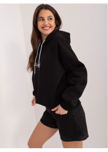 Čierna mikina s kapucňou