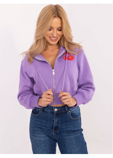 Fialová crop top mikina