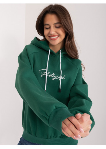 Tmavozelená mikina s kapucňou