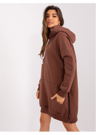 Hnedá predĺžená mikina