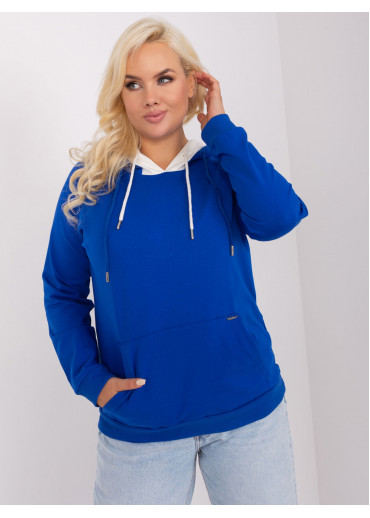 Kobaltovo modrá mikina s kapucňou
