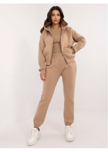 Béžovo hnedá dámska zateplená tepláková súprava