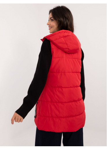 Červená obojstranná dlhá vesta