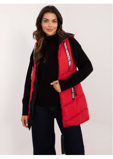 Červená obojstranná dlhá vesta