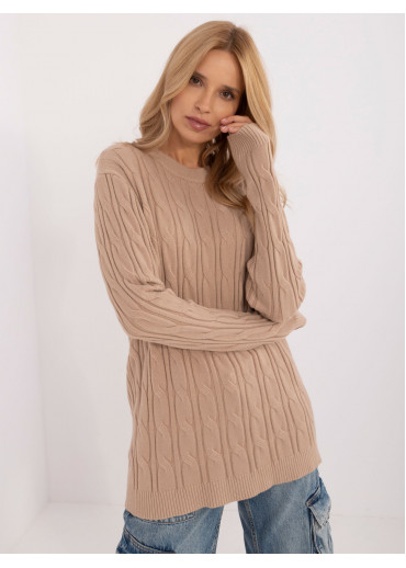 Hnedý dámsky predĺžený sveter