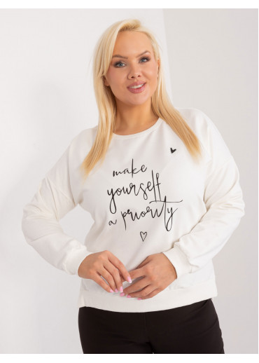 Smotanovo biele dámske tričko s dlhým rukávom