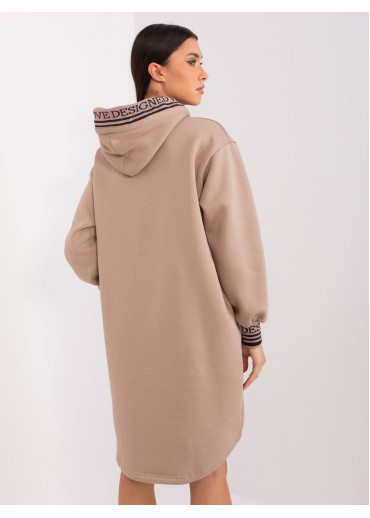Kapučínovo hnedá mikinová tunika
