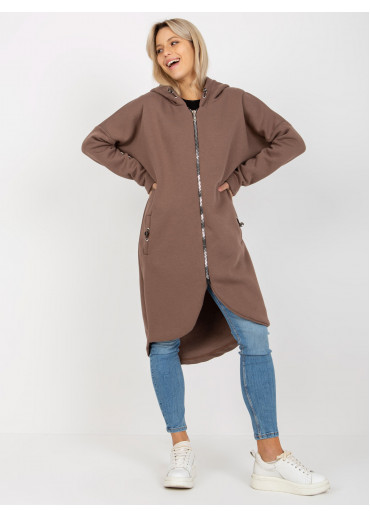 Hnedá predĺžená mikina