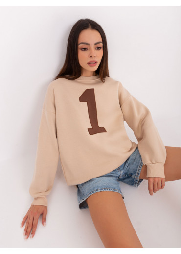 Béžovo hnedá basic mikina