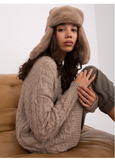 Kapučínovo hnedý predĺžený pulóver