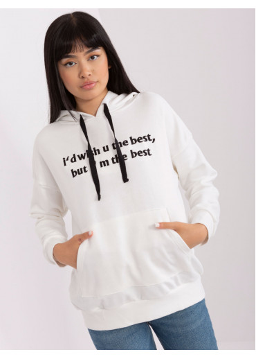Smotanovo biela mikina s kapucňou