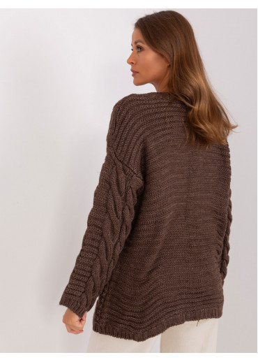 Hnedý pletený pulóver