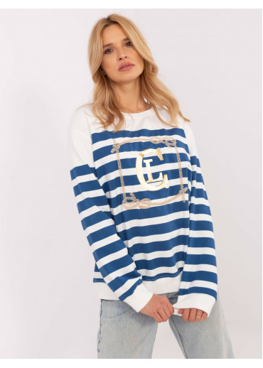 Svetlomodrá dámska mikina s potlačou modro-biela