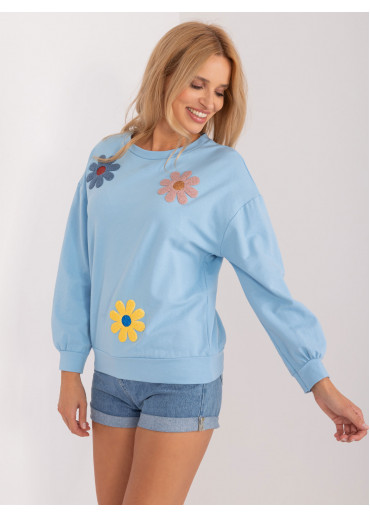 Svetlomodrá kvetovaná mikina