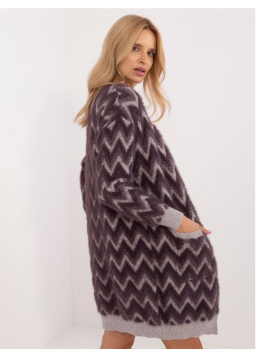 Slivkovo fialový dámsky dlhý kardigán