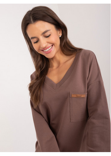 Hnedé dámske tričko s dlhým rukávom