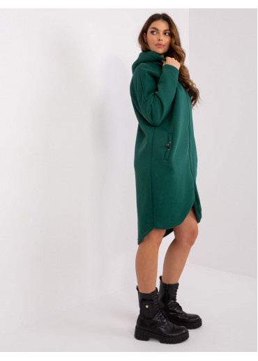 Tmavozelená predĺžená mikina
