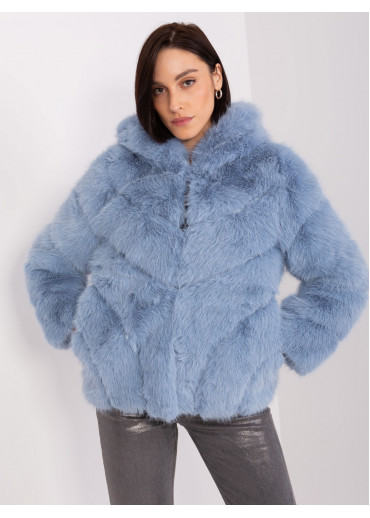 Svetlomodrá kožušinová bunda