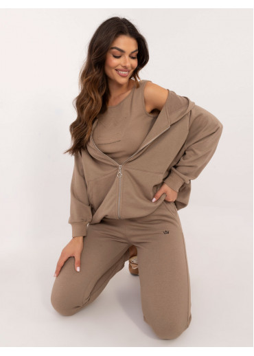 Béžovo hnedá tepláková súprava