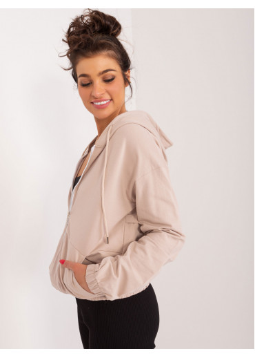 Béžovo hnedá mikina s kapucňou