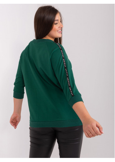 Tmavozelené tričko s 3/4 rukávom