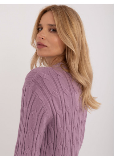 Fialový dámsky predĺžený sveter