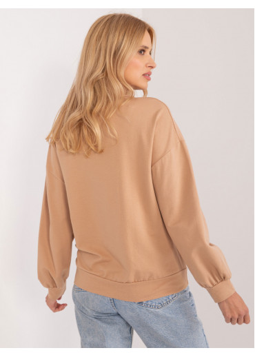 Kapučínovo hnedá kvetovaná mikina