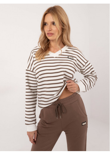 Karamelovo hnedá tepláková súprava s prúžkom