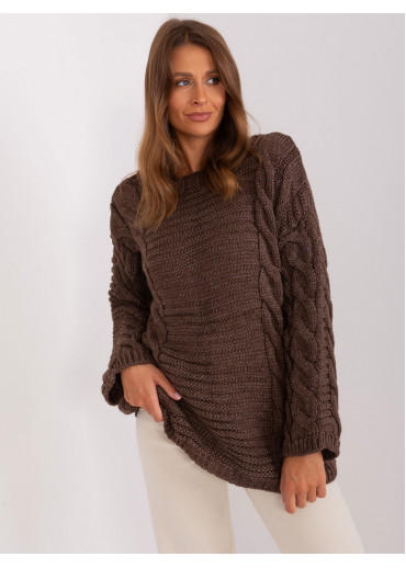 Hnedý pletený pulóver