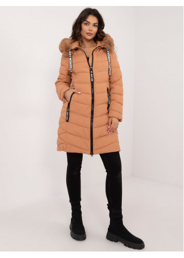 Hnedá prešívaná zimná bunda